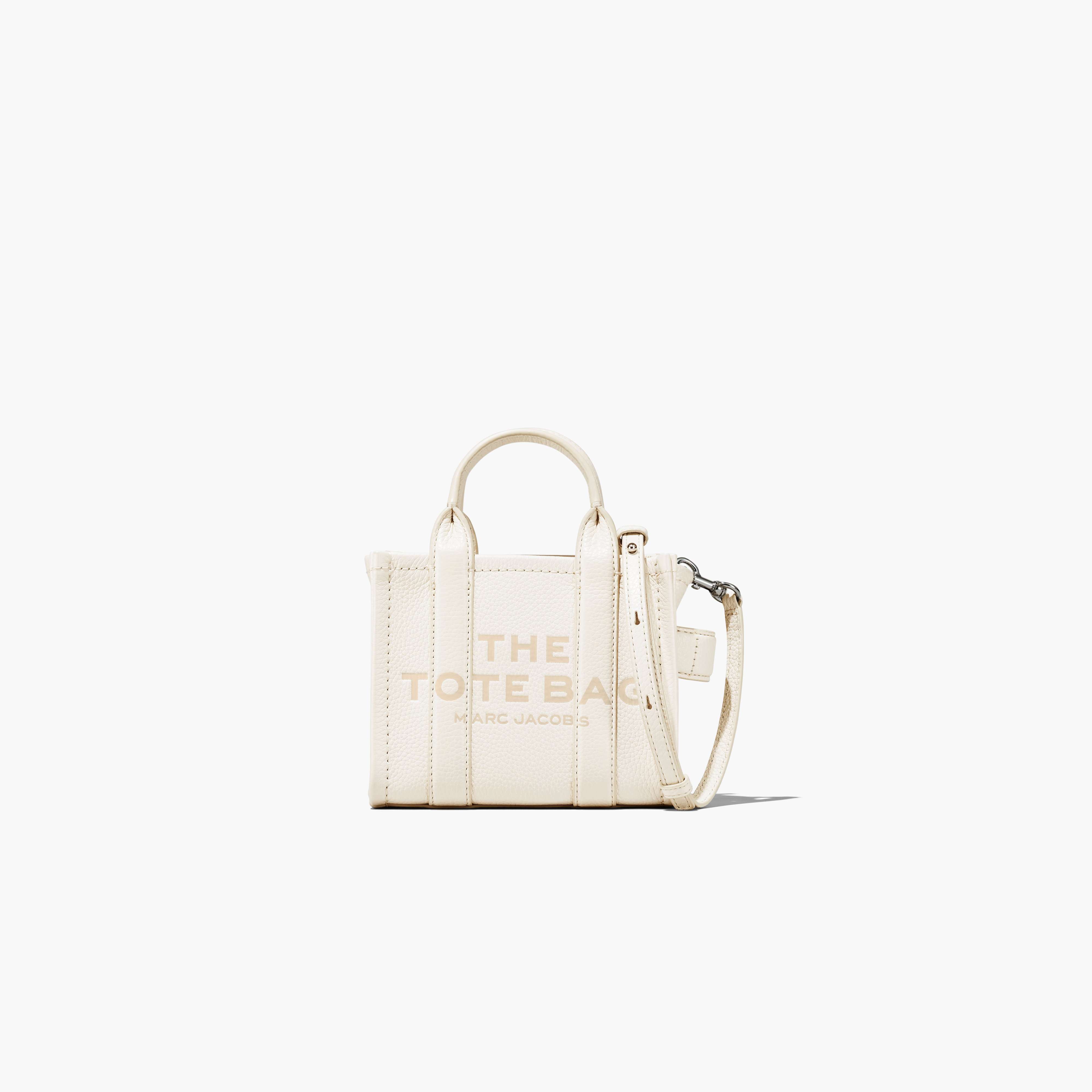 The Leather Crossbody Tote Bag in Cotton/Silver